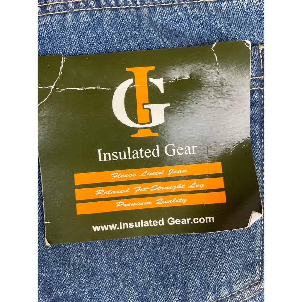 Insulated Gear Mens Jeans 40x32 (fits 40x31) Blue Fleece Lined Denim Work Pants - Picture 12 of 13
